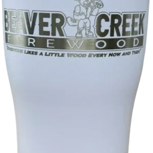 A close up of the logo on a cup.