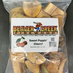 Bag of sweet cherry wood chunks.