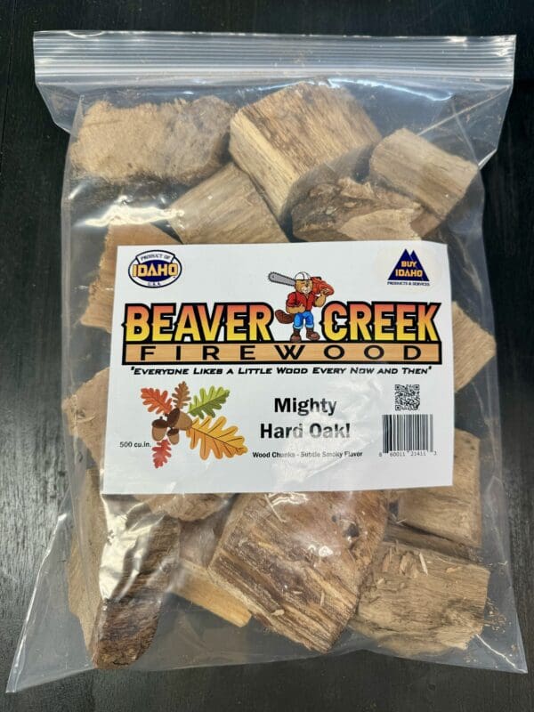 Bag of Beaver Creek Mighty Hard Oak Wood Chunks.