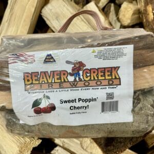 Packaged firewood, sweet poppin' cherry.